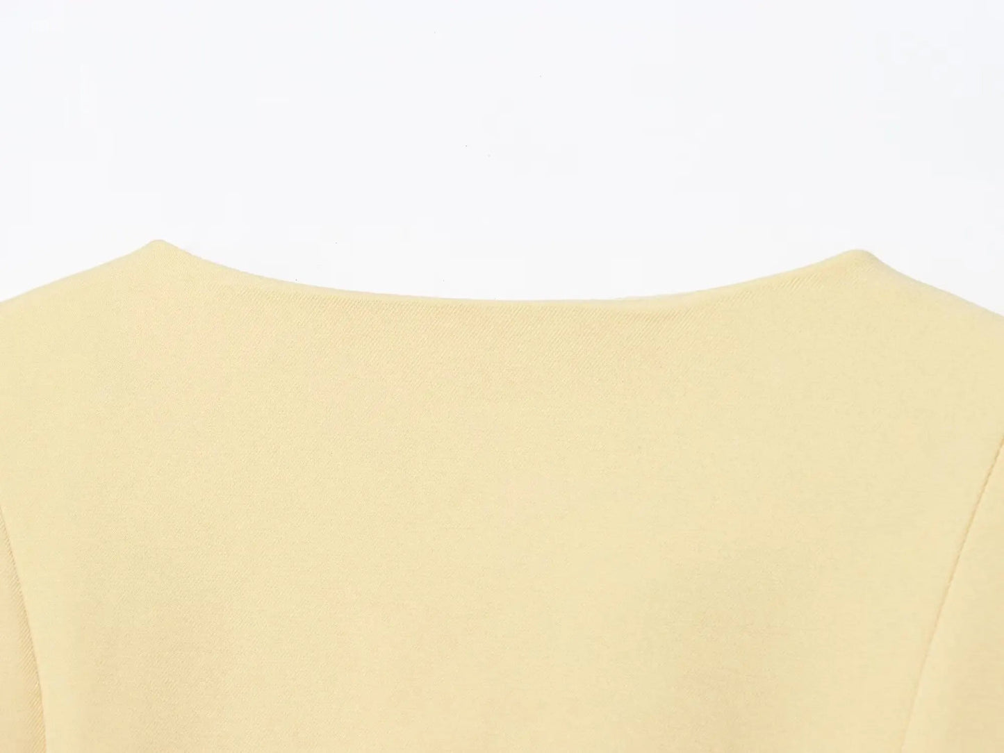 Butter Yellow Single-Breasted Round Neck Blazer LAPANIA