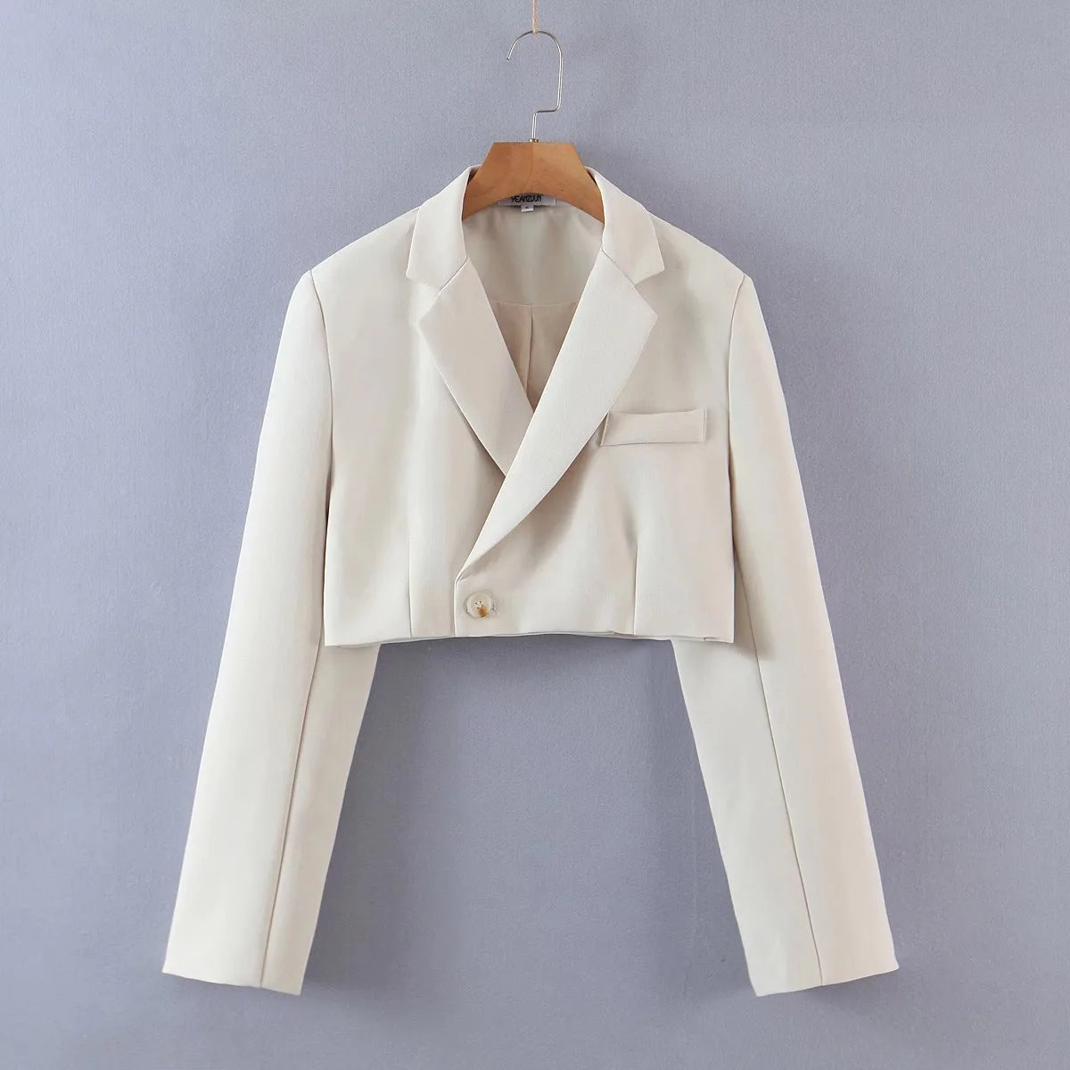 One Button Cropped Blazer & High-Waisted Mini Skirt Set LAPANIA