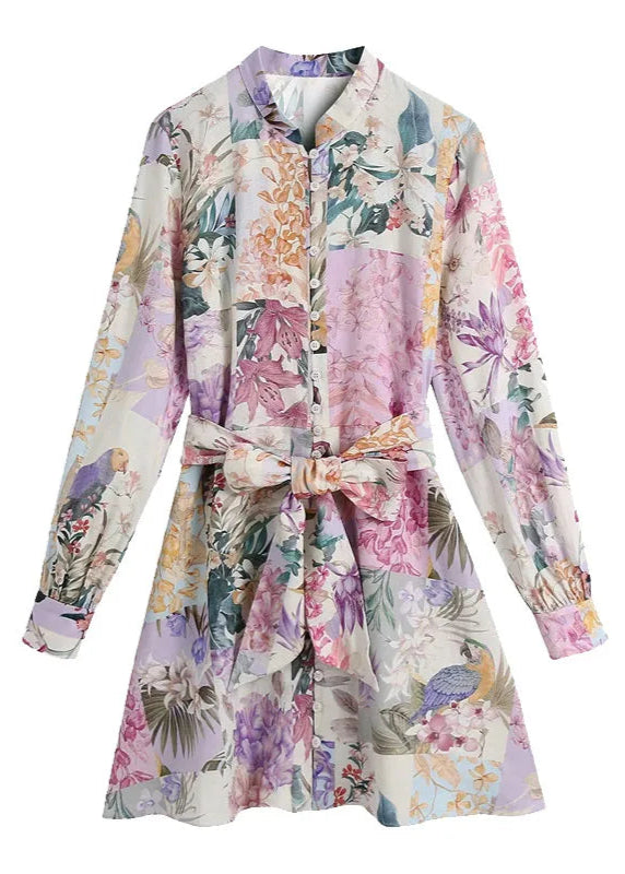 Floral Belted Mini Dress LAPANIA