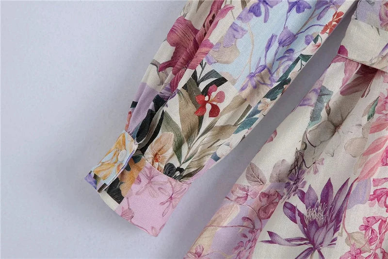 Floral Belted Mini Dress LAPANIA