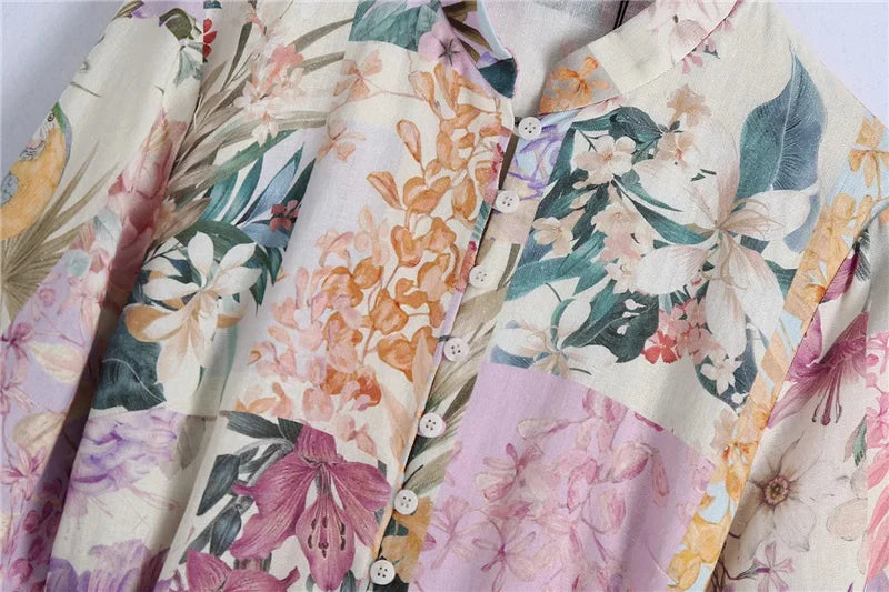 Floral Belted Mini Dress LAPANIA