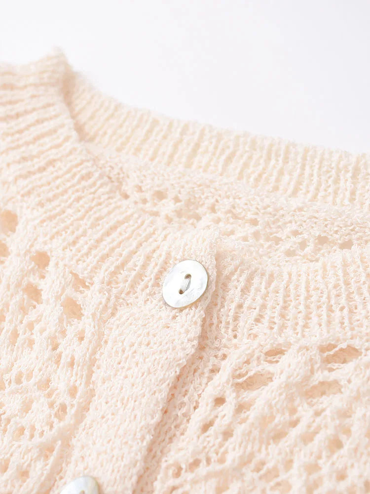 Lace Hem Crochet Cardigan LAPANIA