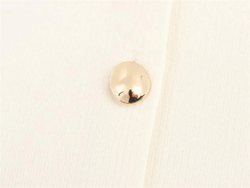 Beige Gold-Button Knitted Vest LAPANIA