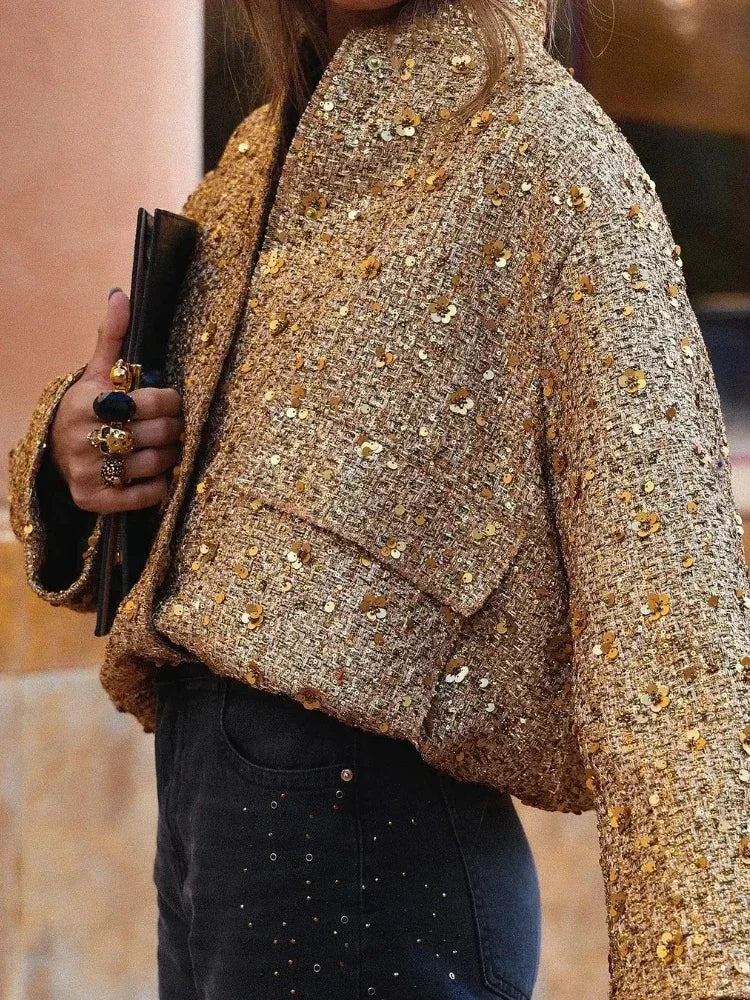 Sequined Bomber Jacket LAPANIA