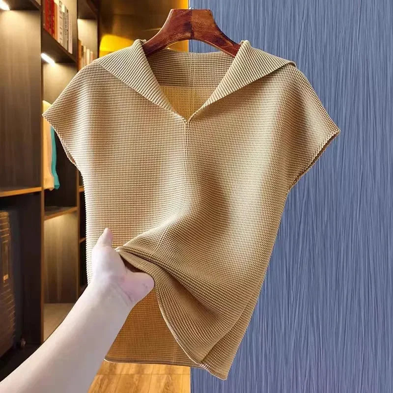 Textured V-Neck Blouse