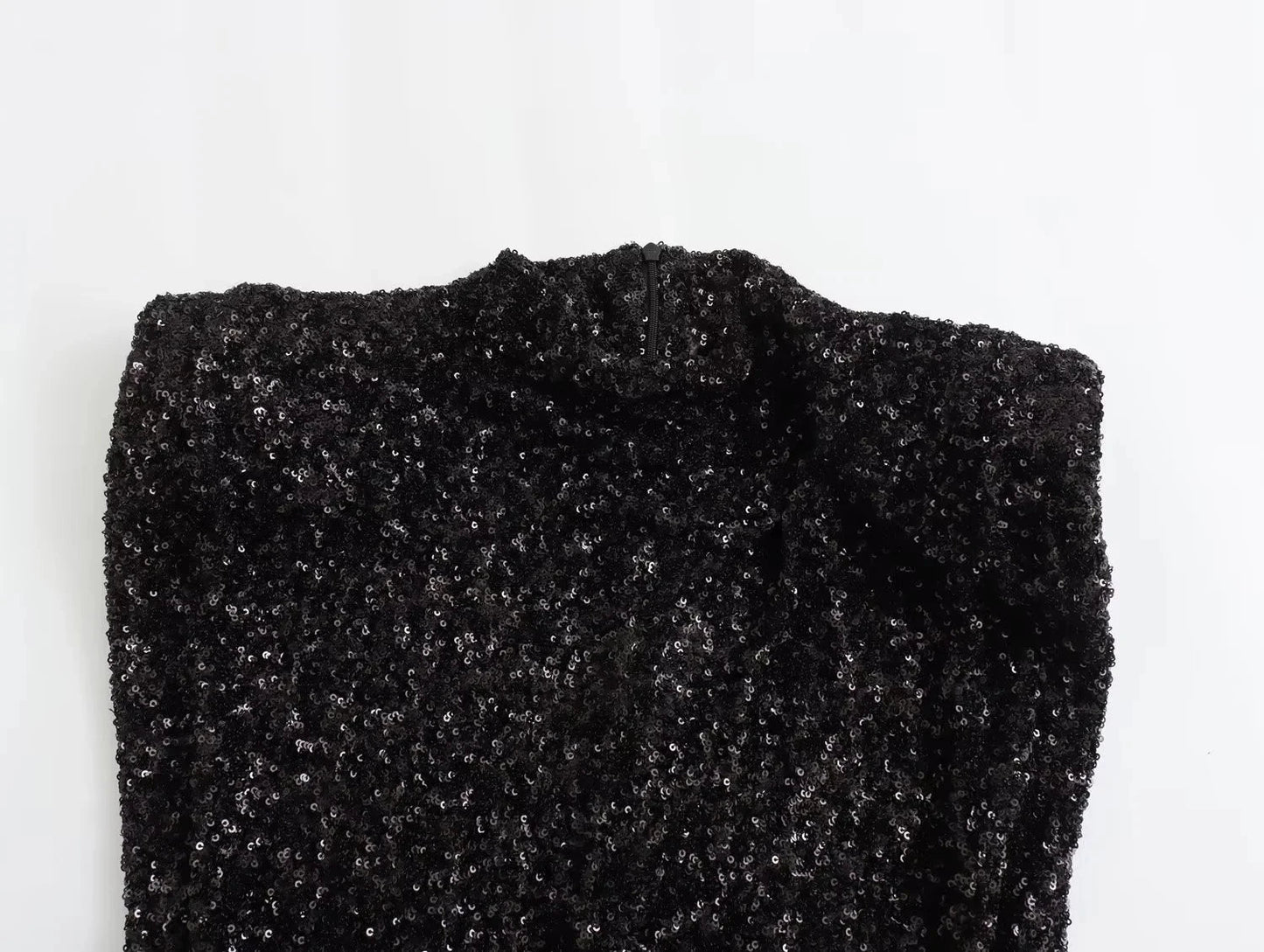 Sequined Shoulder Pad Mini Dress LAPANIA