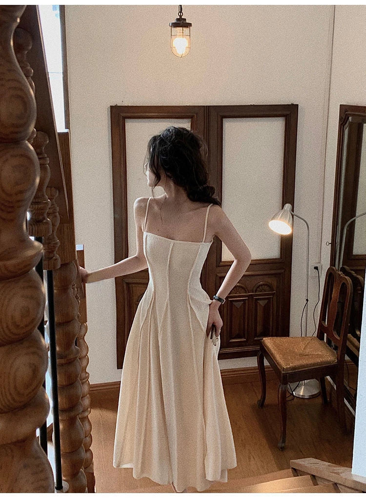 Vintage High-Waist pleated Maxi Dress LAPANIA