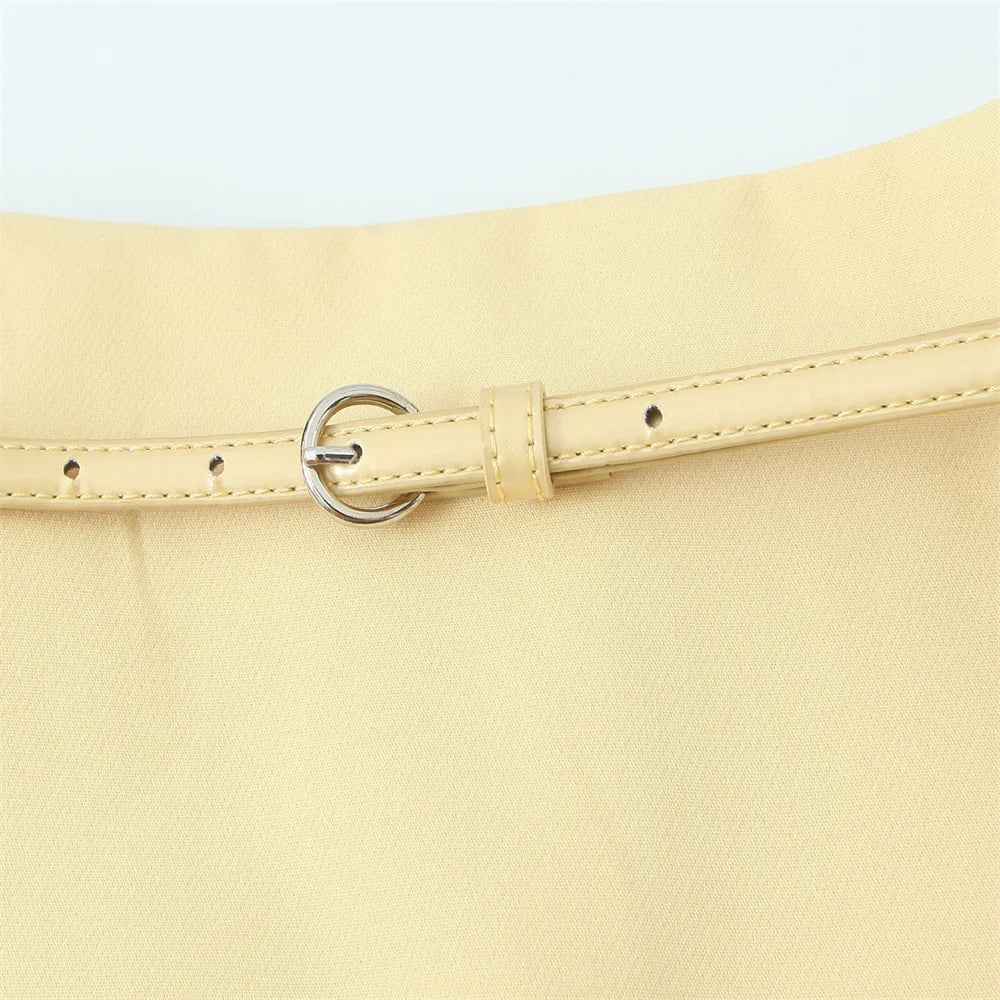 yellow belted skirt LAPANIA