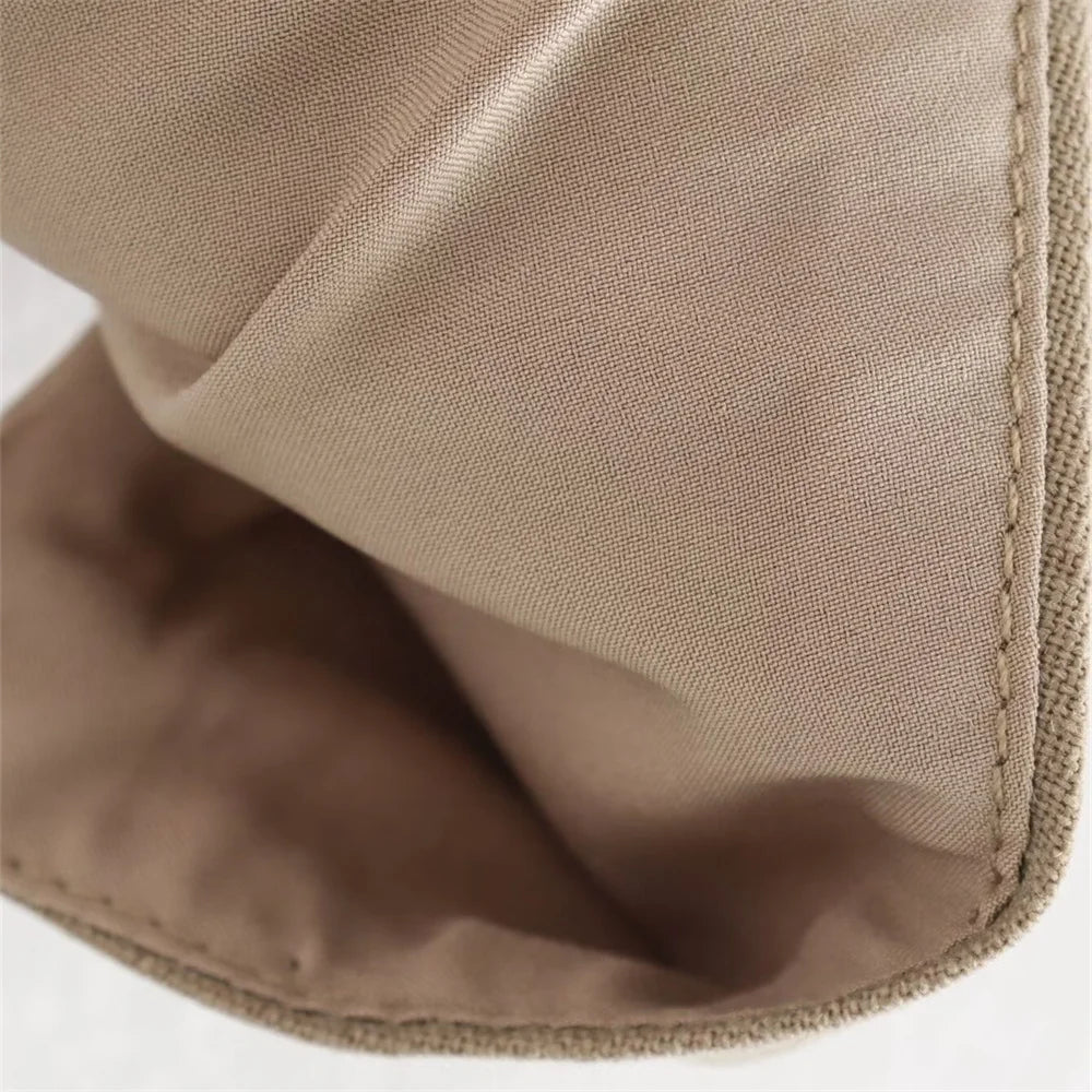 Khaki Buttoned Vest with Back Tie LAPANIA
