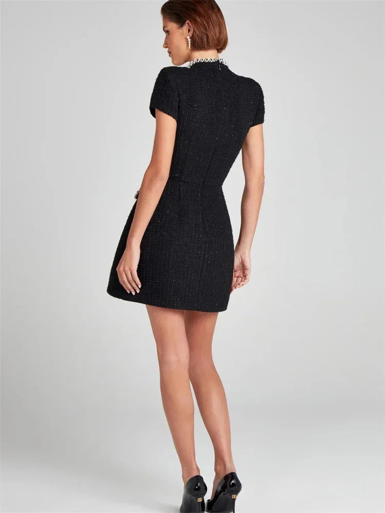 Short Sleeve Patchwork Mini Dress LAPANIA