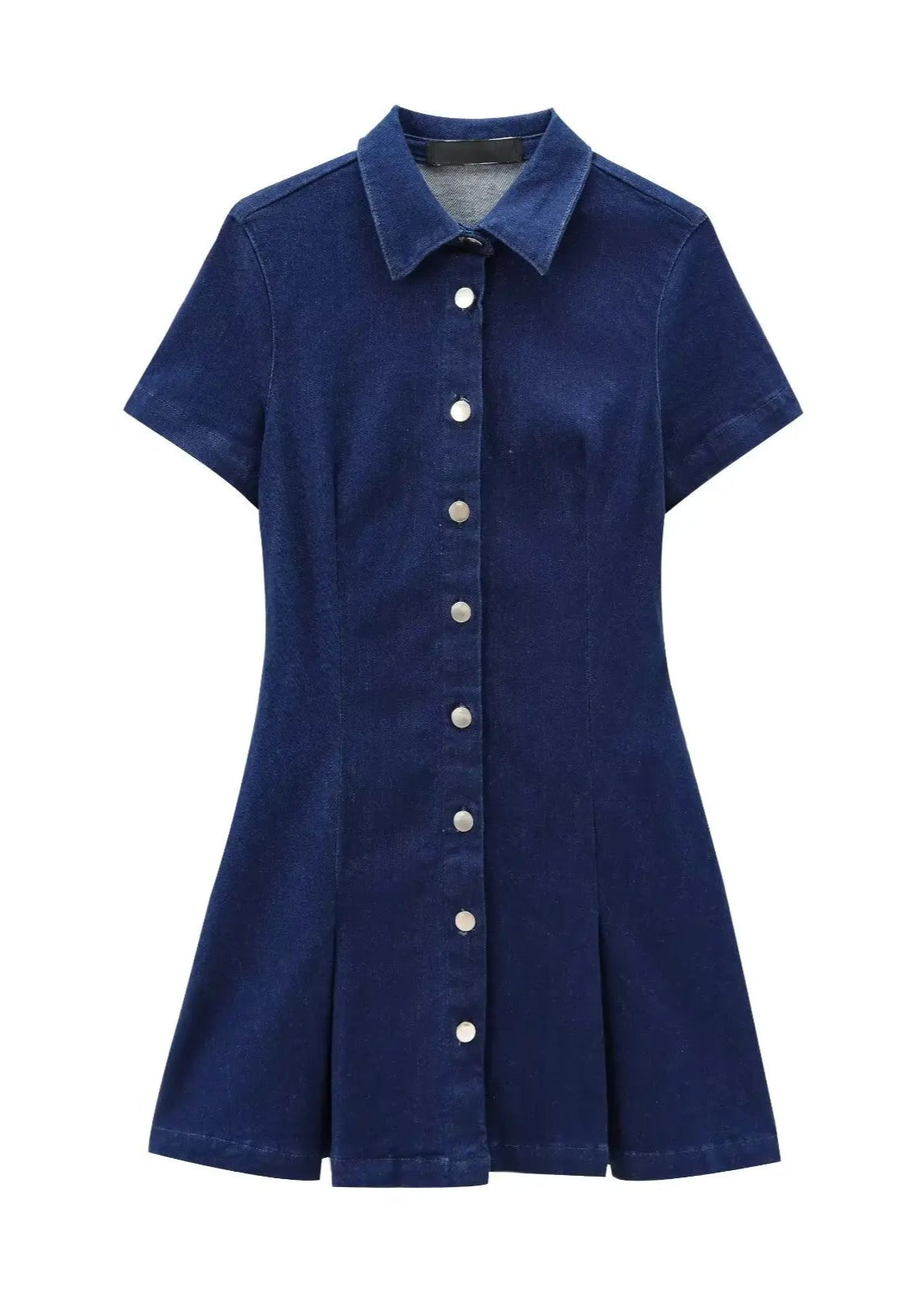 Slim Fit Pleated Denim Mini Dress LAPANIA