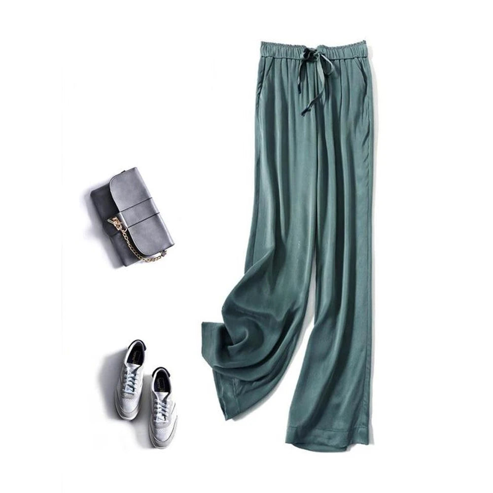 Ice Silk Wide-Leg Pants