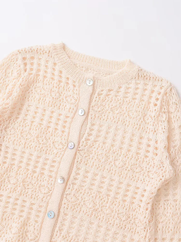 Lace Hem Crochet Cardigan LAPANIA