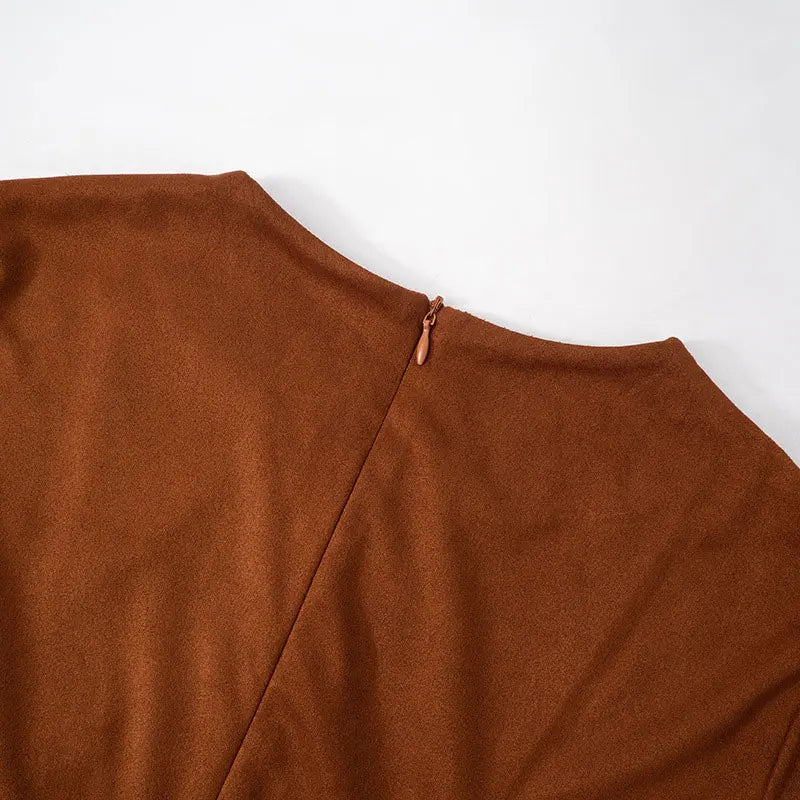 Elegant Hollow Out Button Mini Dress