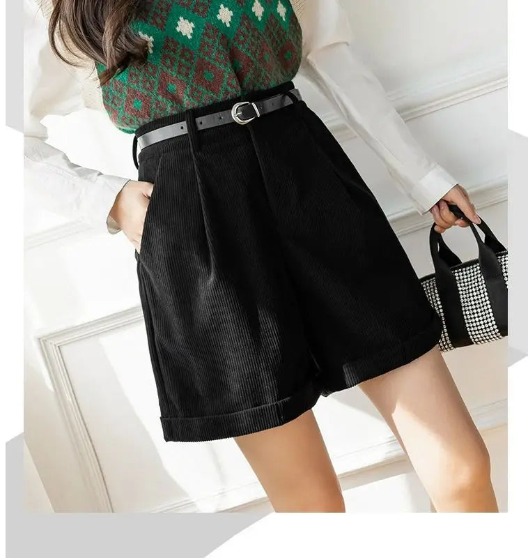Corduroy High-Waist Shorts LAPANIA