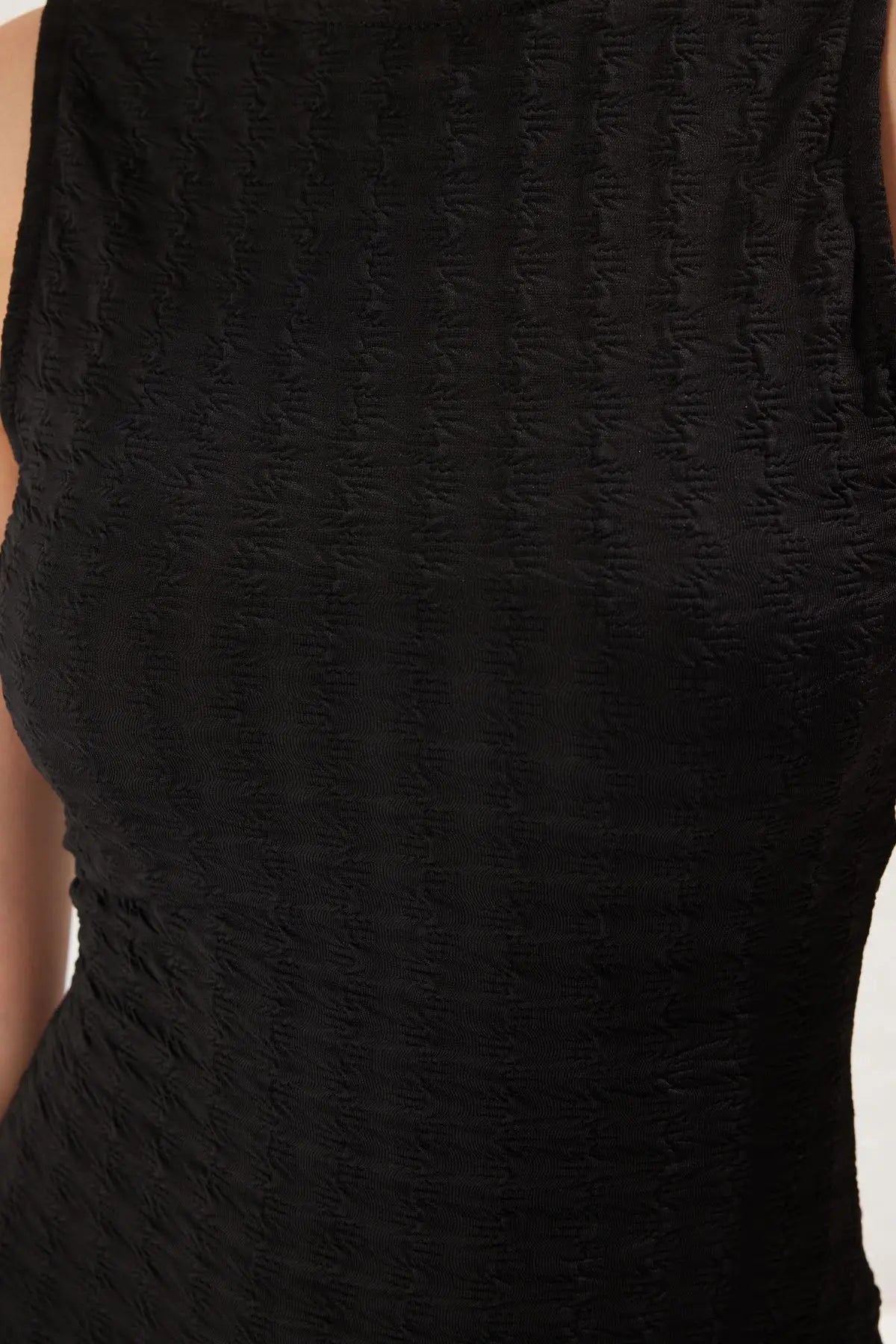 Slim Fit Textured Cotton Dress LAPANIA