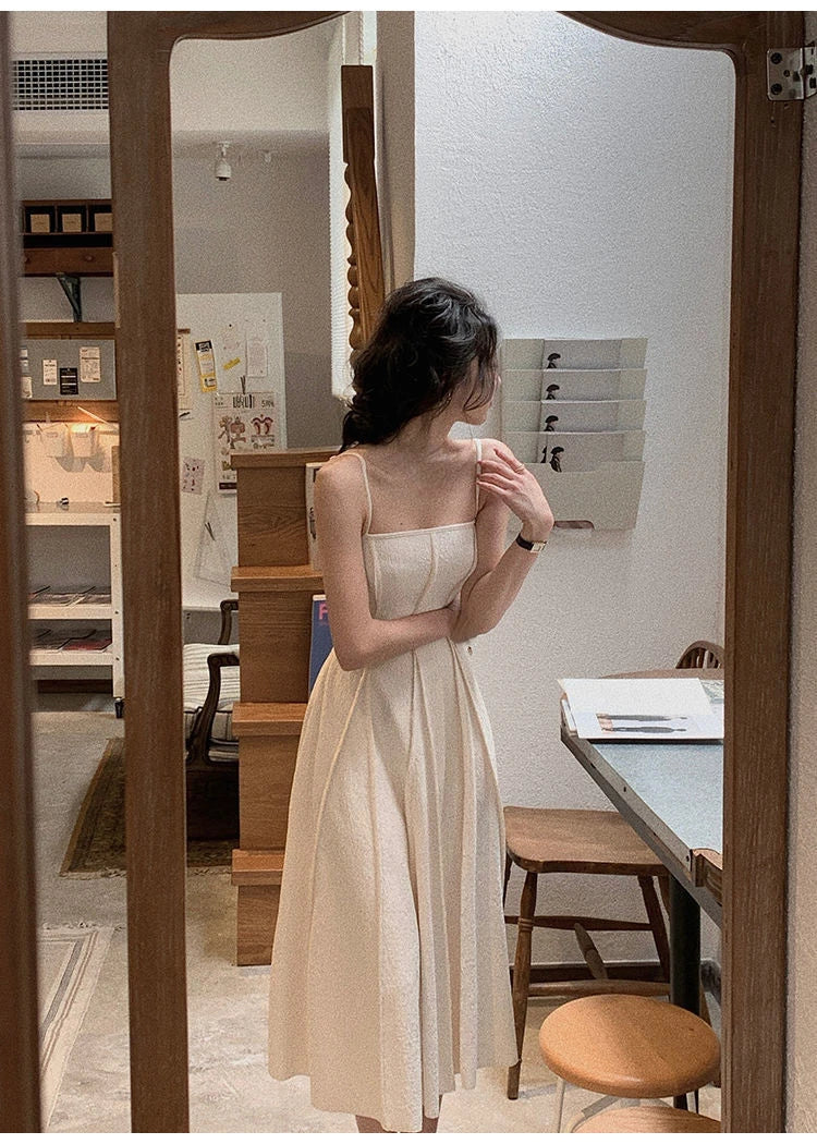 Vintage High-Waist pleated Maxi Dress LAPANIA