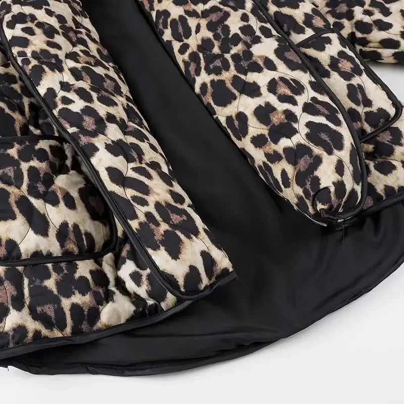 Vintage Leopard Print Winter Jacket LAPANIA