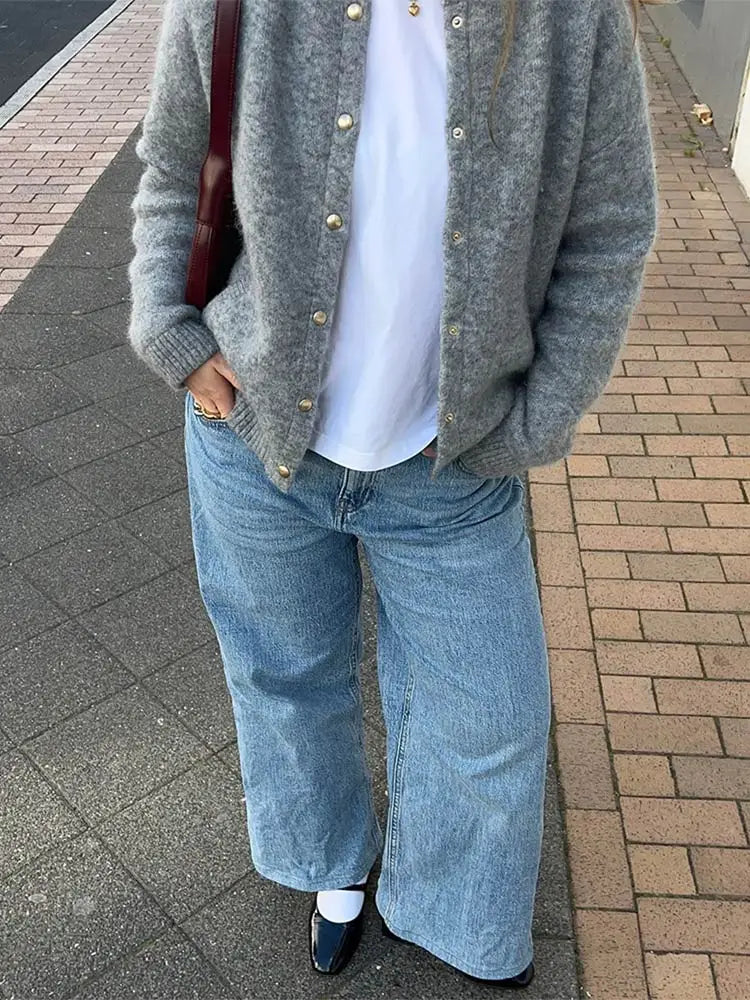 O-Neck Mohair Cardigan