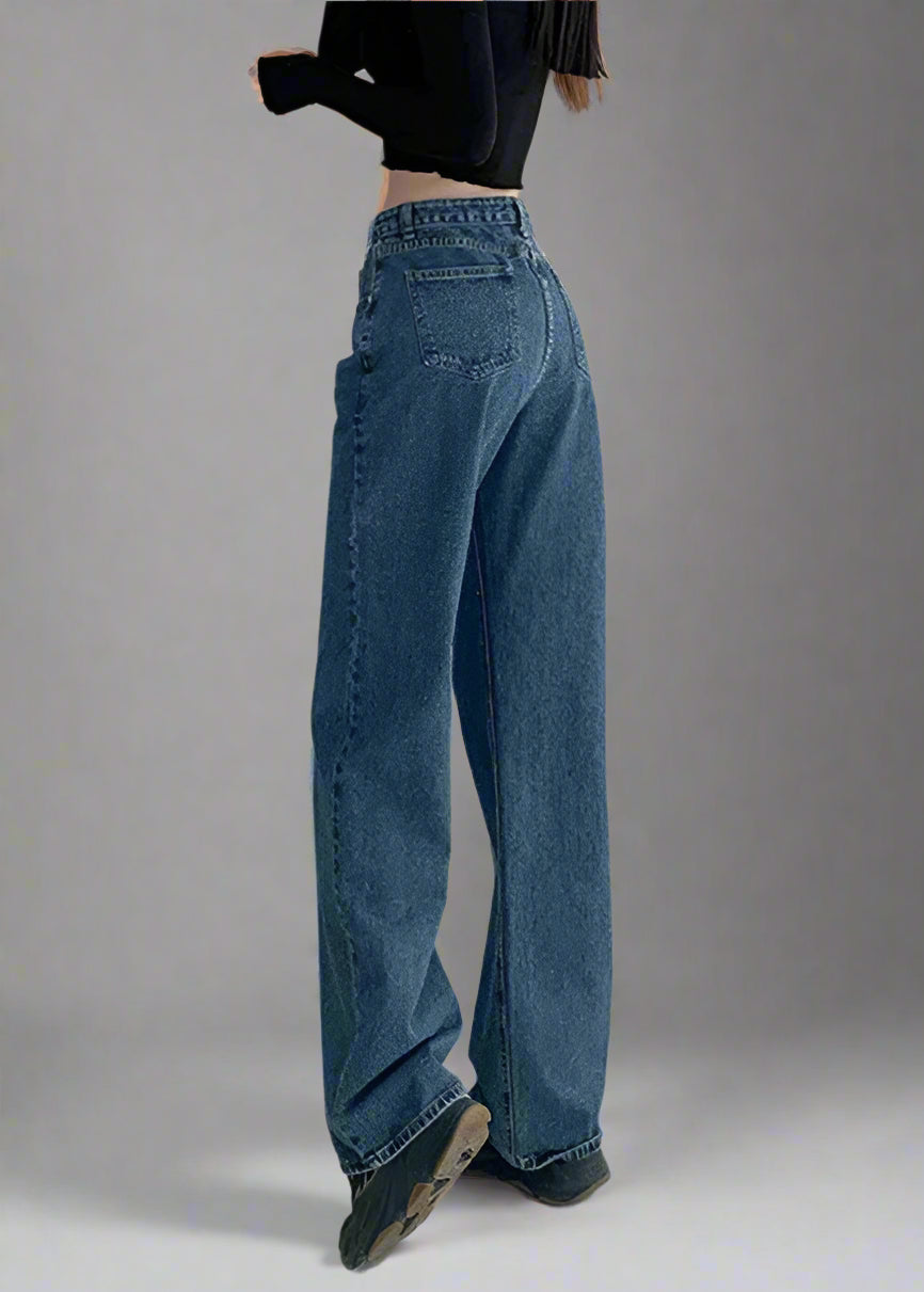 Asymmetric Waist Straight-Leg Jeans LAPANIA
