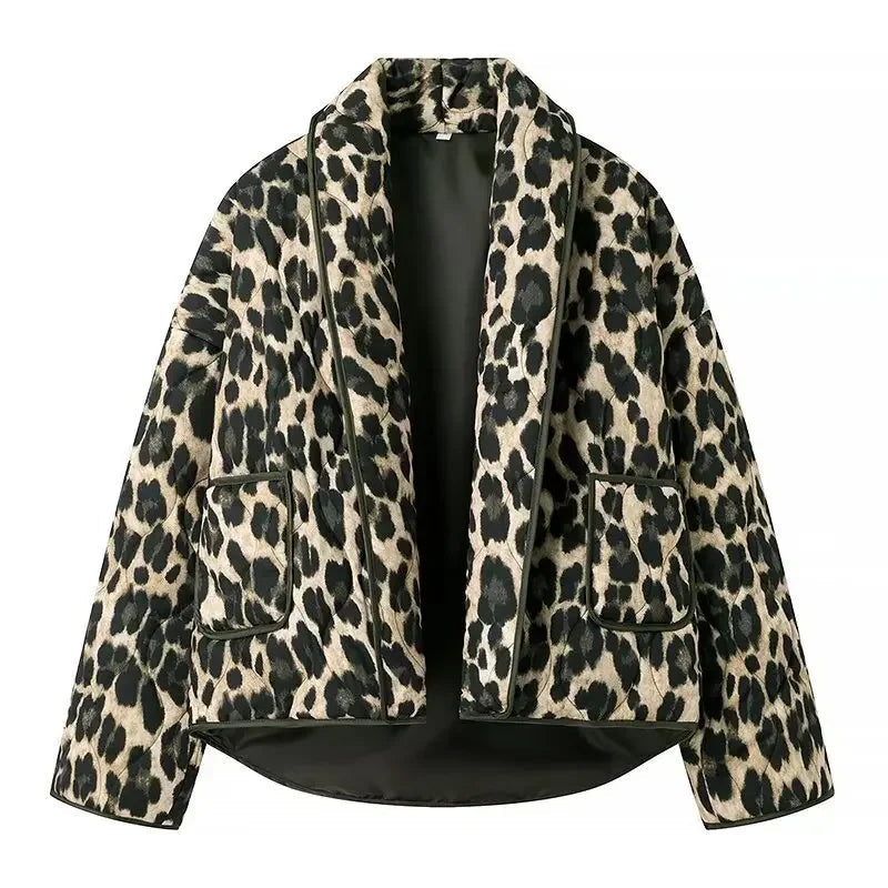 Vintage Leopard Print Winter Jacket LAPANIA