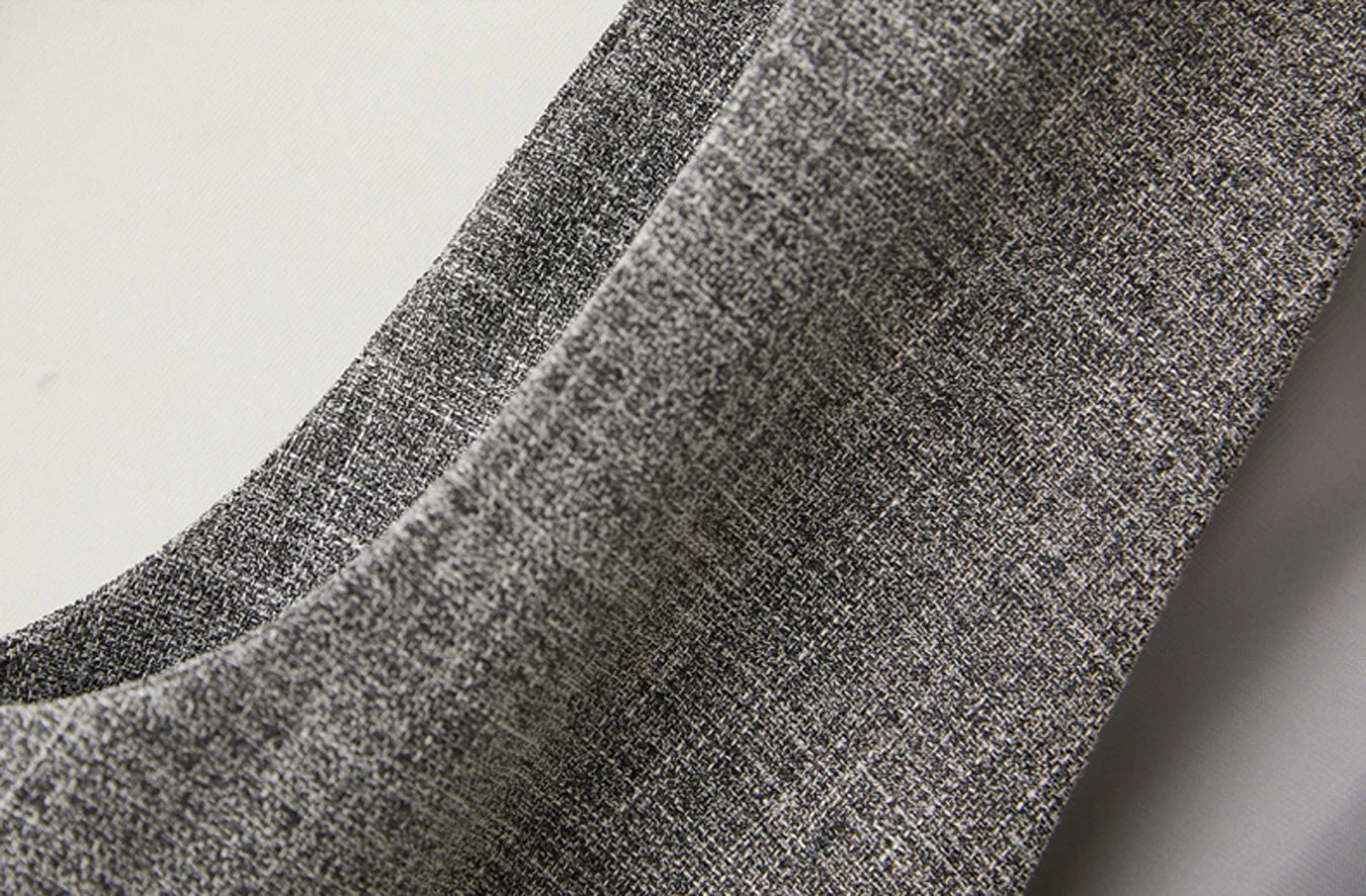 Gray V-Neck Short Vest Jacket LAPANIA