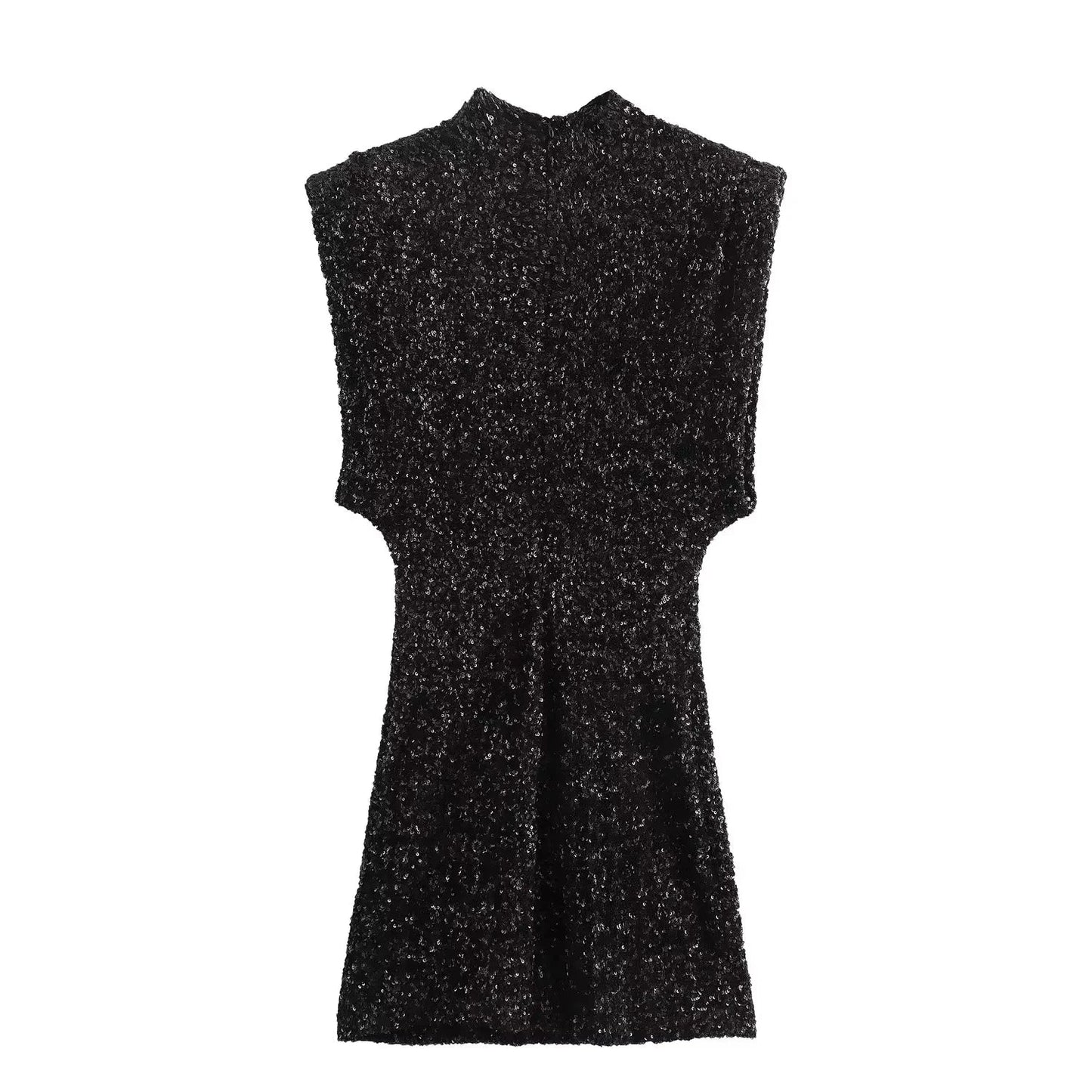 Sequined Shoulder Pad Mini Dress LAPANIA