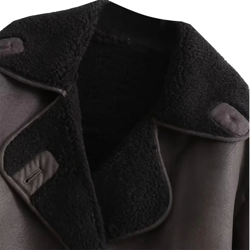 Dark Brown Leather Aviator Jacket LAPANIA