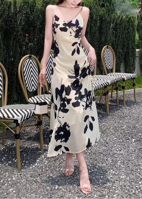 floral V-Neck maxi Dress LAPANIA