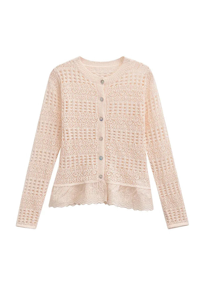 Lace Hem Crochet Cardigan LAPANIA
