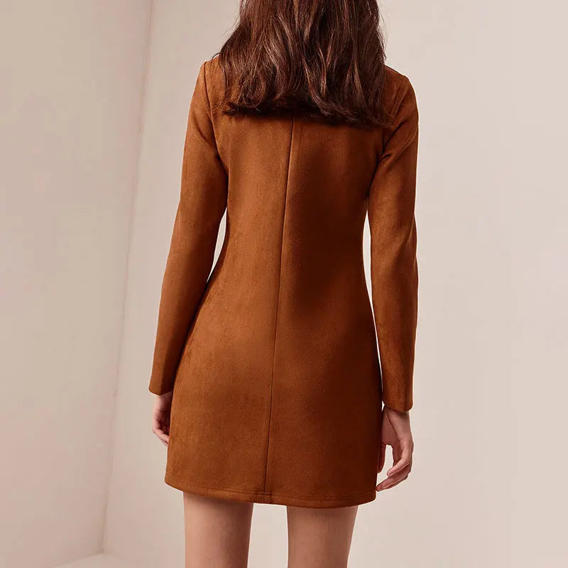 Elegant Hollow Out Button Mini Dress LAPANIA