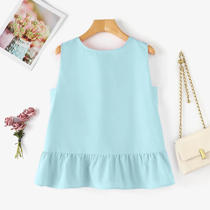 Ruffled Sleeveless Tank Top LAPANIA