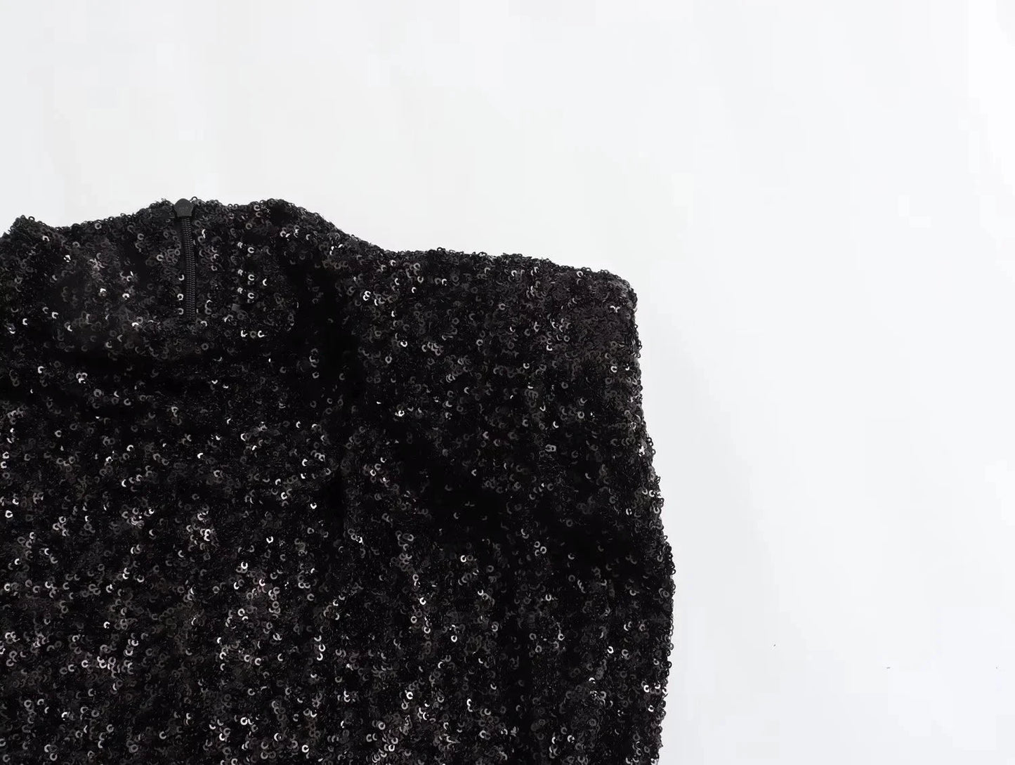 Sequined Shoulder Pad Mini Dress LAPANIA