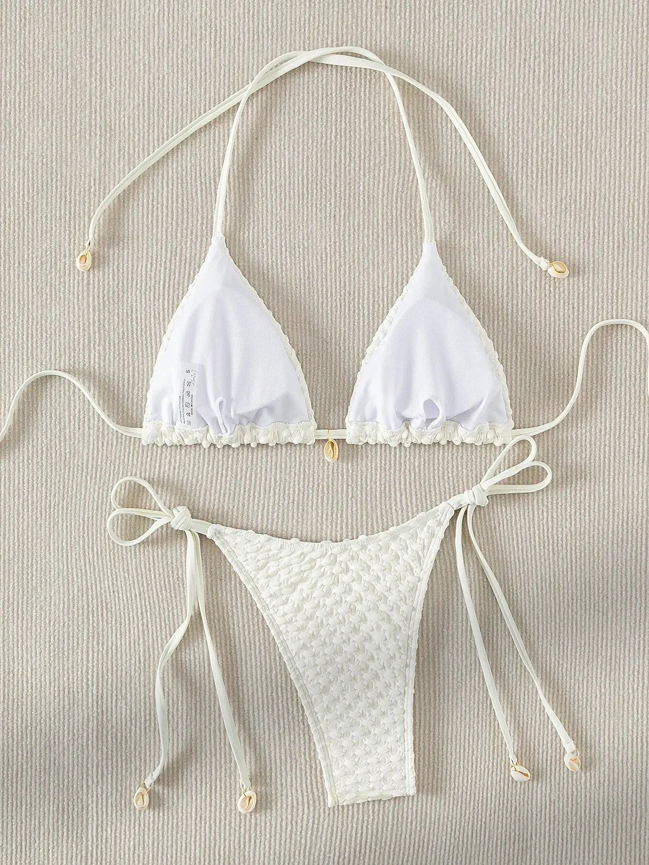 3D White Shell Bikini