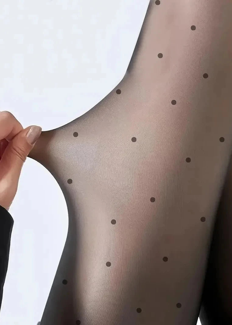 Polka Dot Thermal Fleece Tights LAPANIA