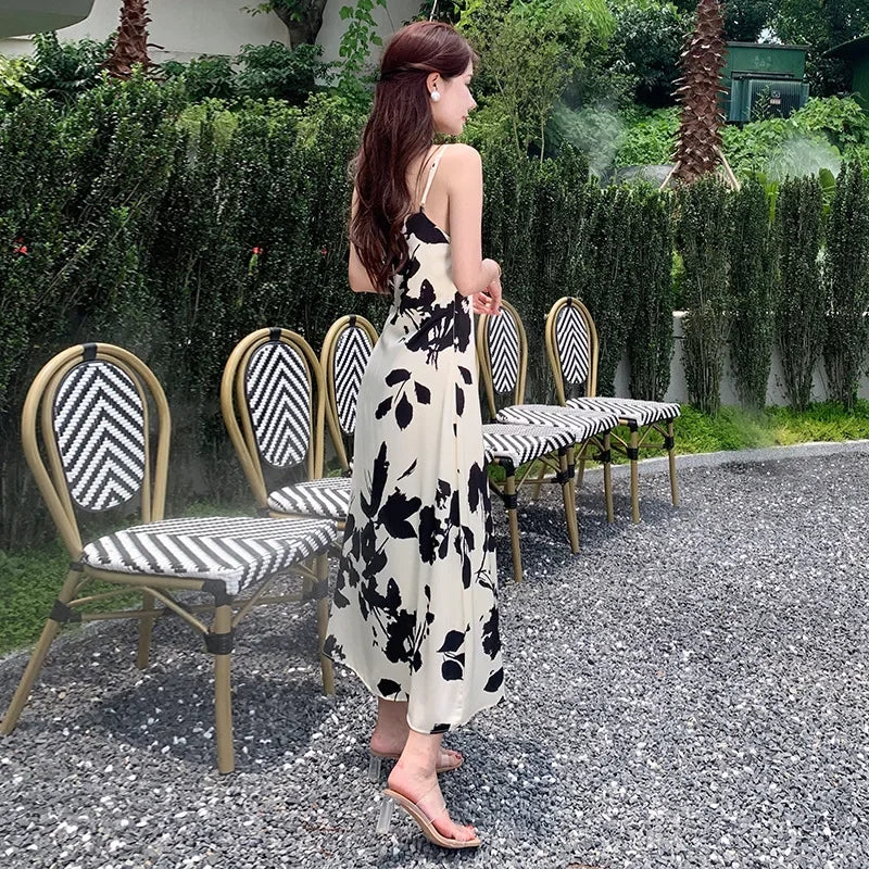 floral V-Neck maxi Dress LAPANIA