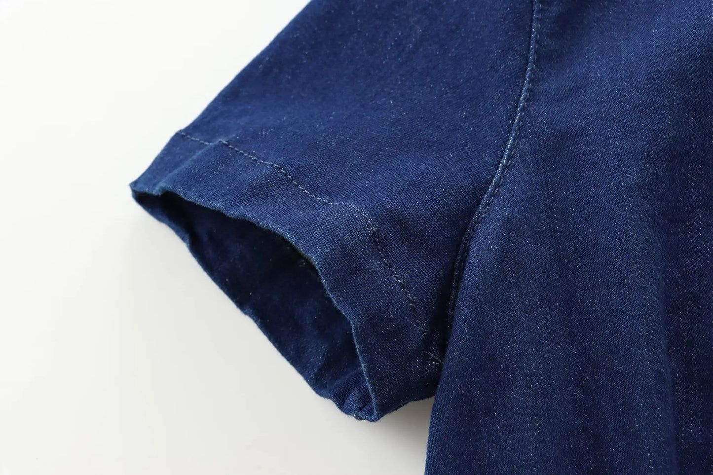Slim Fit Pleated Denim Mini Dress LAPANIA