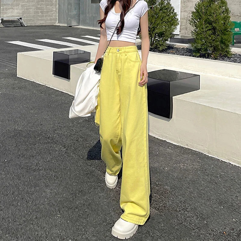 High-Waisted Cotton Straight Jeans LAPANIA
