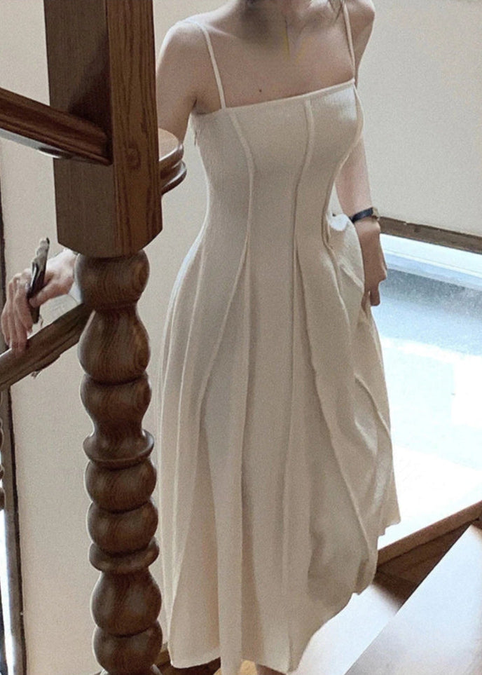 Vintage High-Waist pleated Maxi Dress LAPANIA