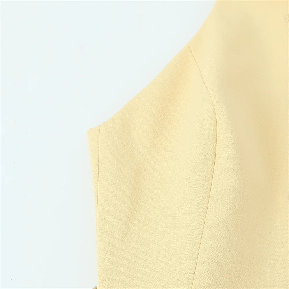 yellow belted vest LAPANIA