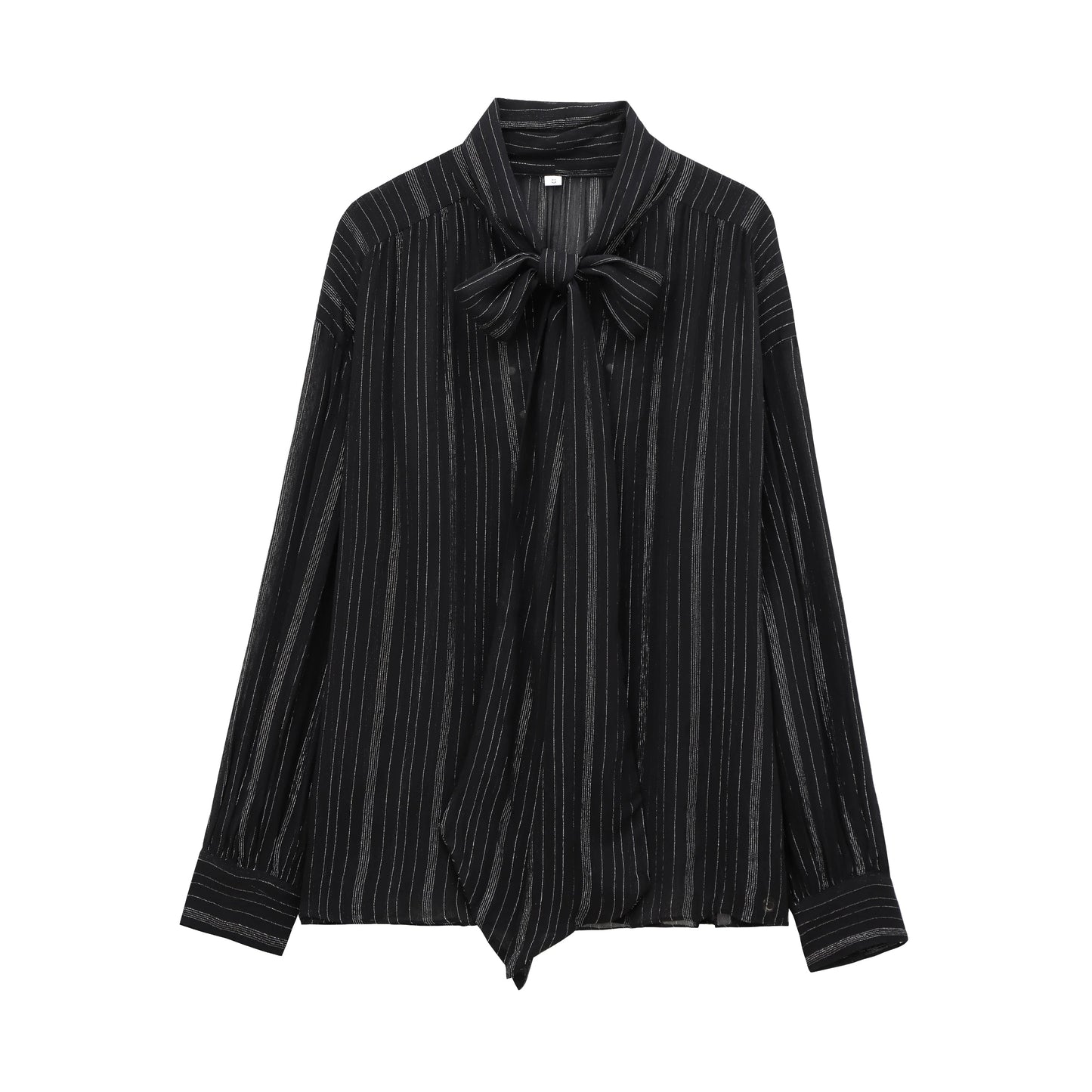 Semi-Sheer Tie-Neck Blouse LAPANIA