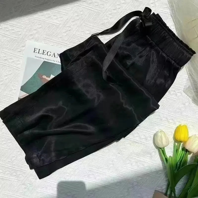 Ice Silk Wide-Leg Pants