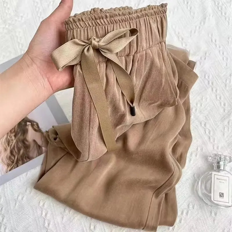 Ice Silk Wide-Leg Pants