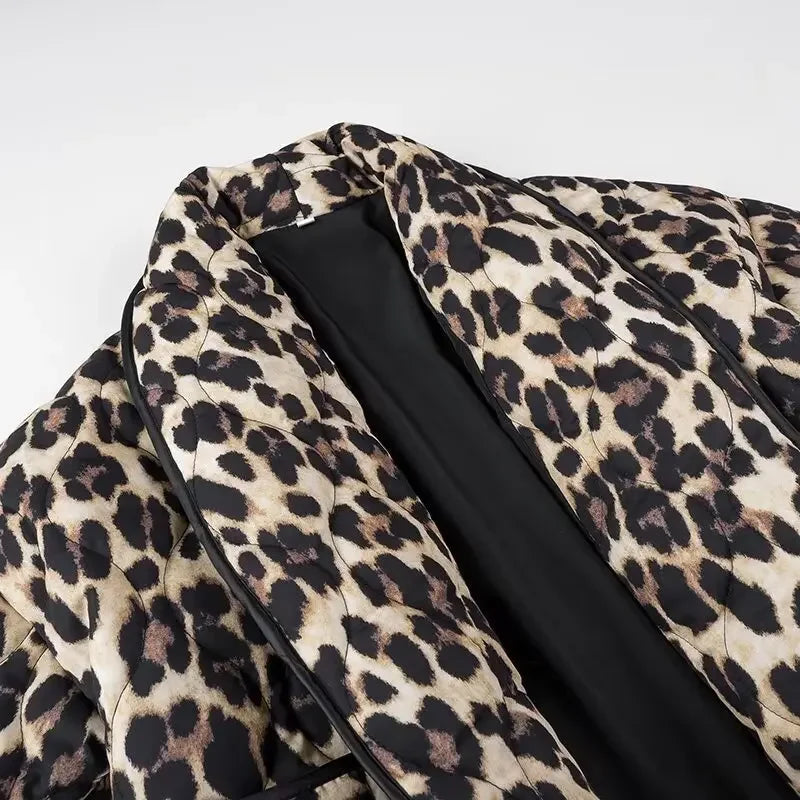 Vintage Leopard Print Winter Jacket LAPANIA