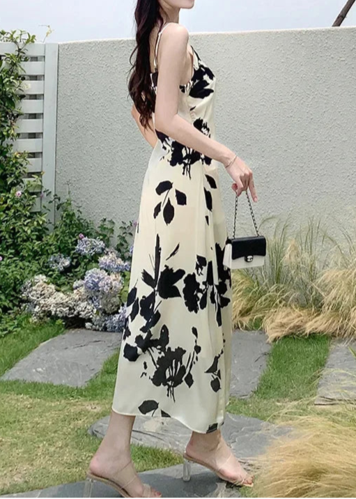 floral V-Neck maxi Dress LAPANIA