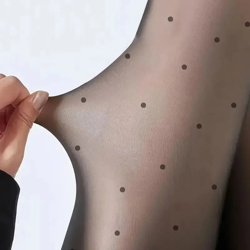 Polka Dot Thermal Fleece Tights LAPANIA