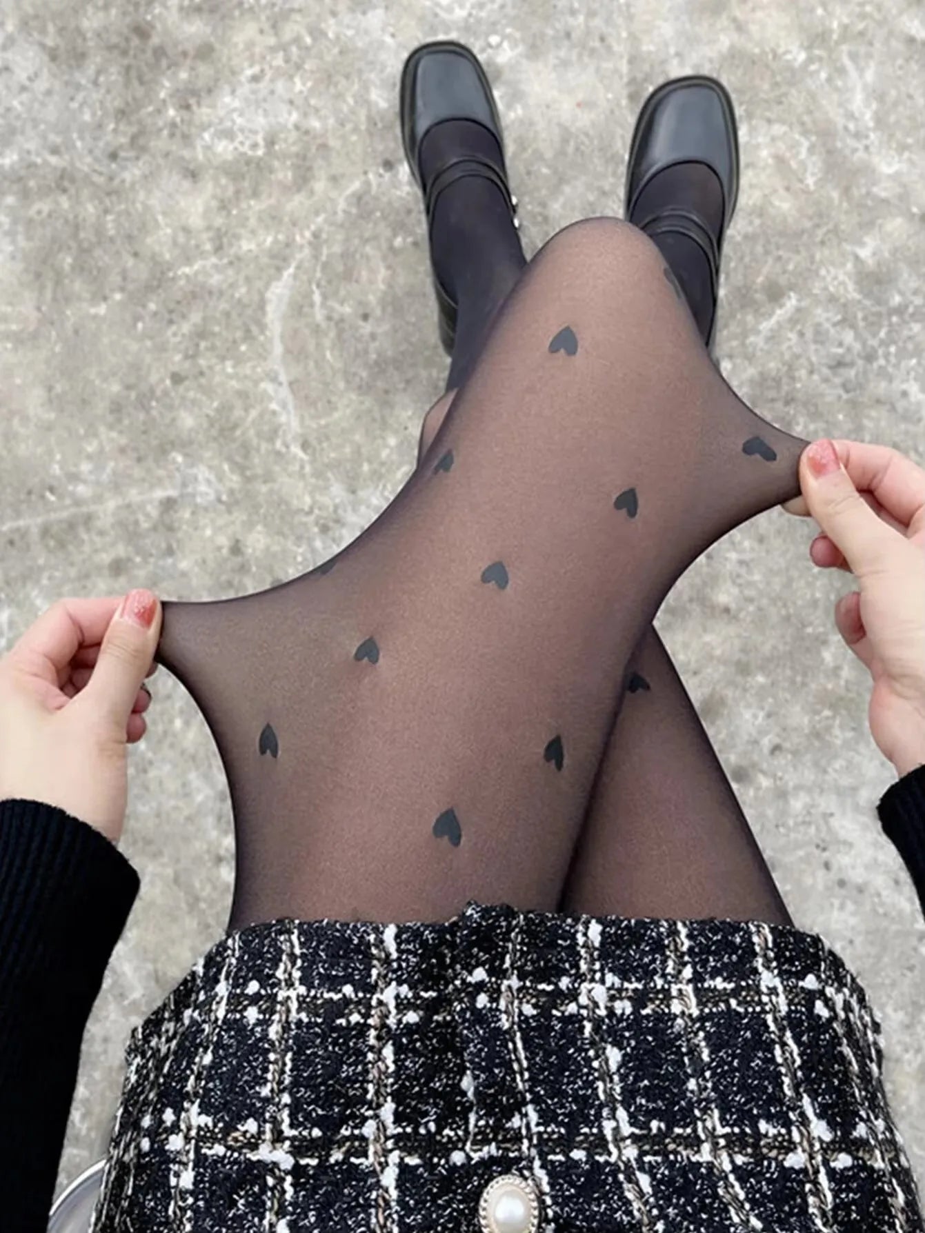 Polka Dot Thermal Fleece Tights LAPANIA