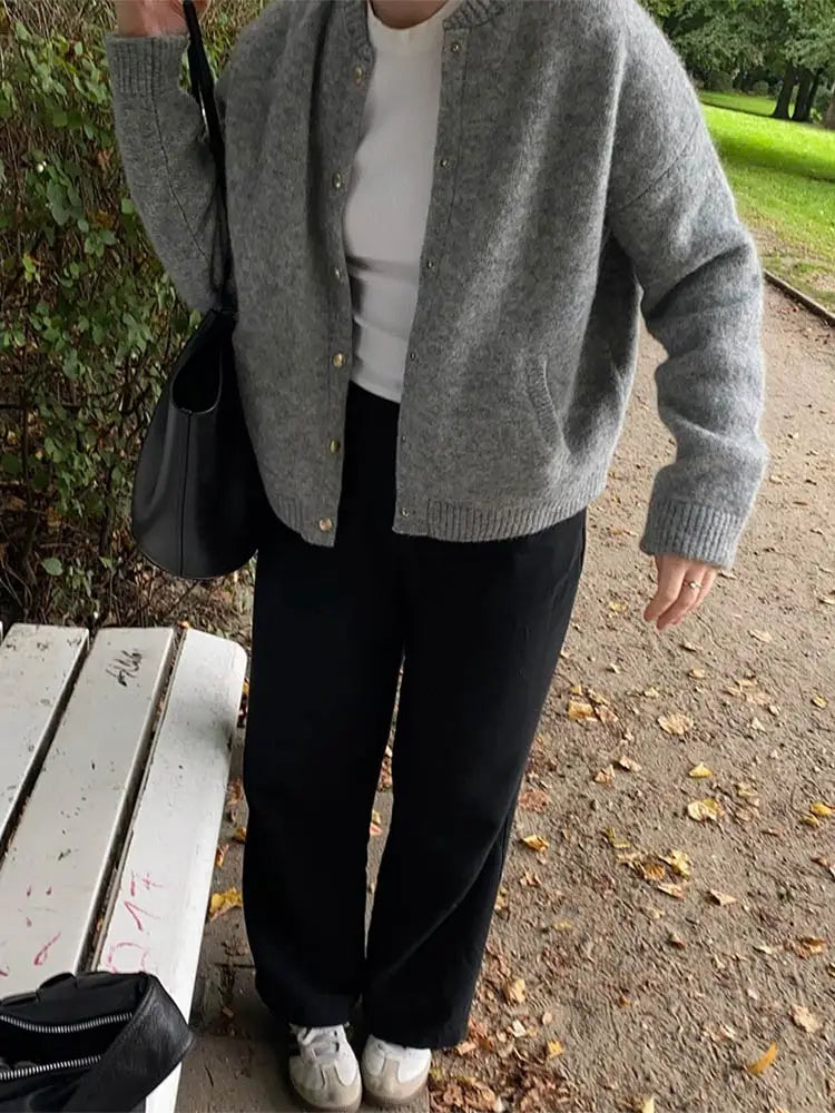 O-Neck Mohair Cardigan