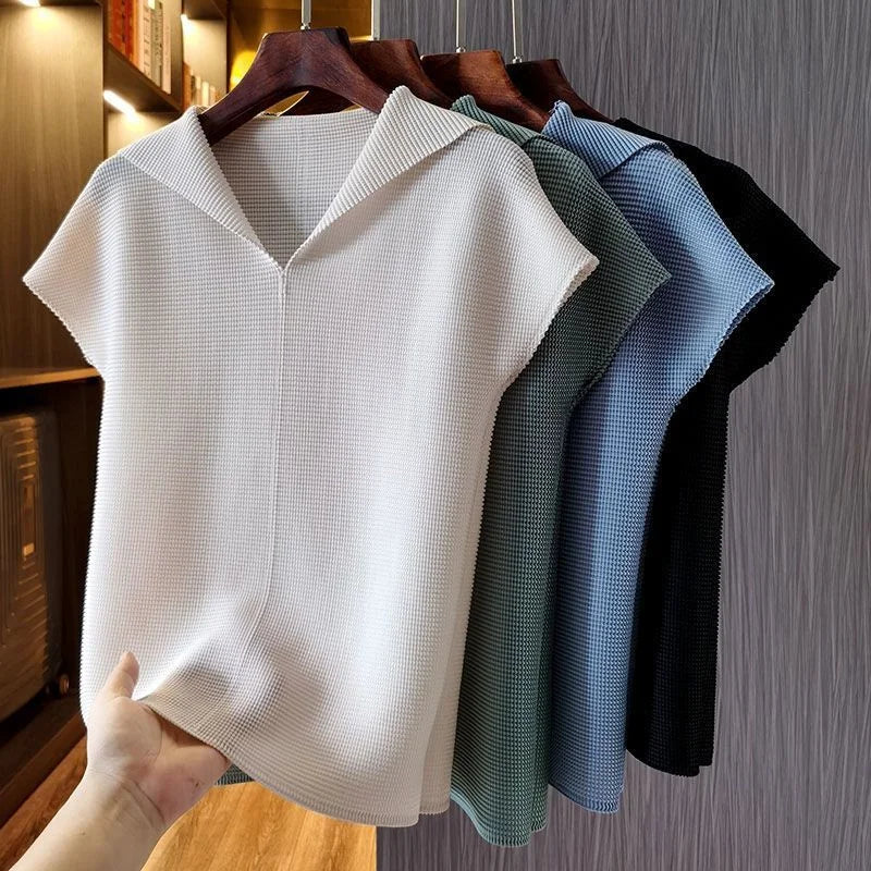 Textured V-Neck Blouse