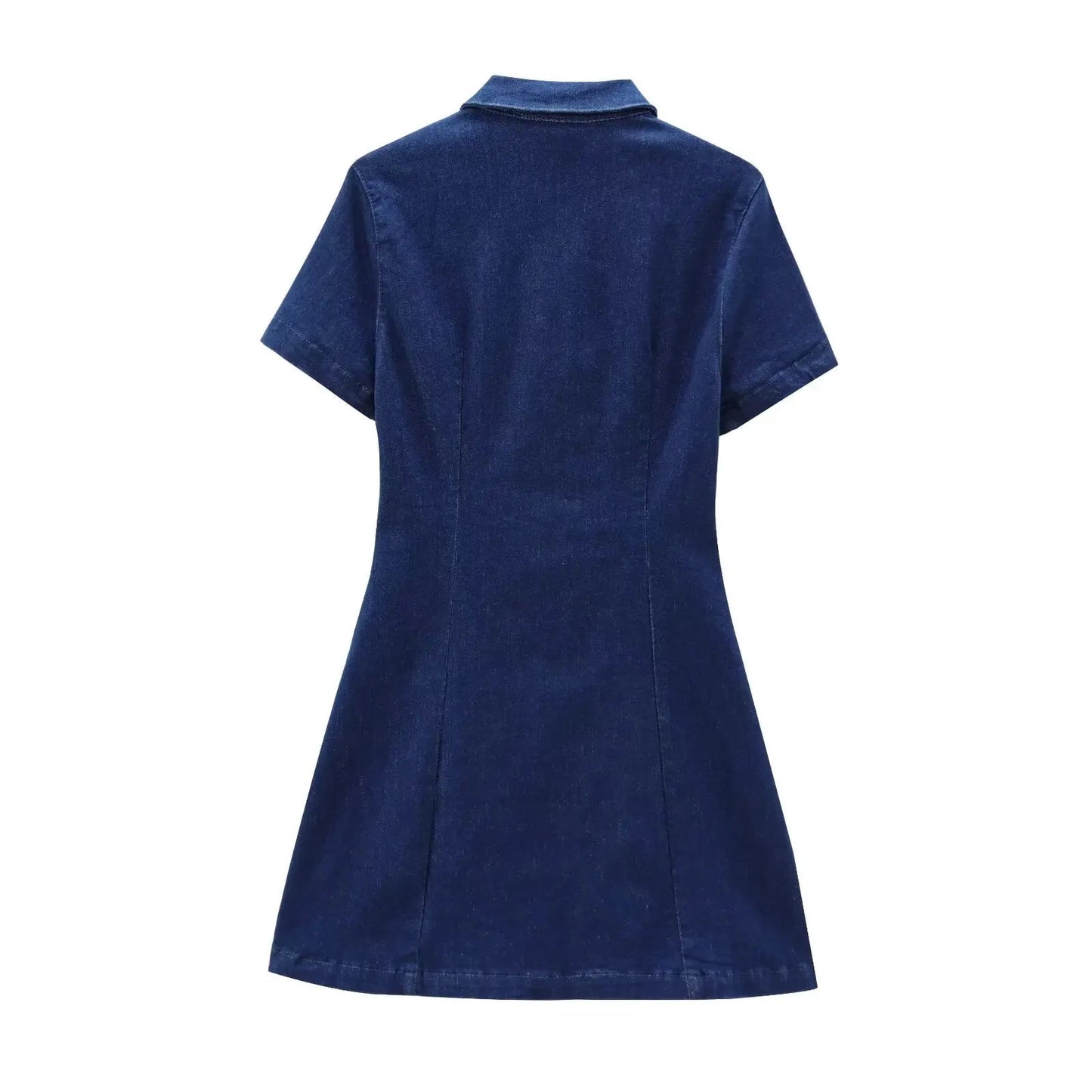 Slim Fit Pleated Denim Mini Dress LAPANIA